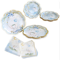 Thumbnail for Blue Elephant Baby Shower 62 Piece Party Tableware Set (16 Guests)