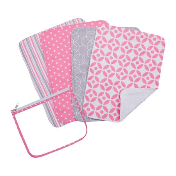 Lily Zipper Pouch and 4 Burp Cloth Gift Set