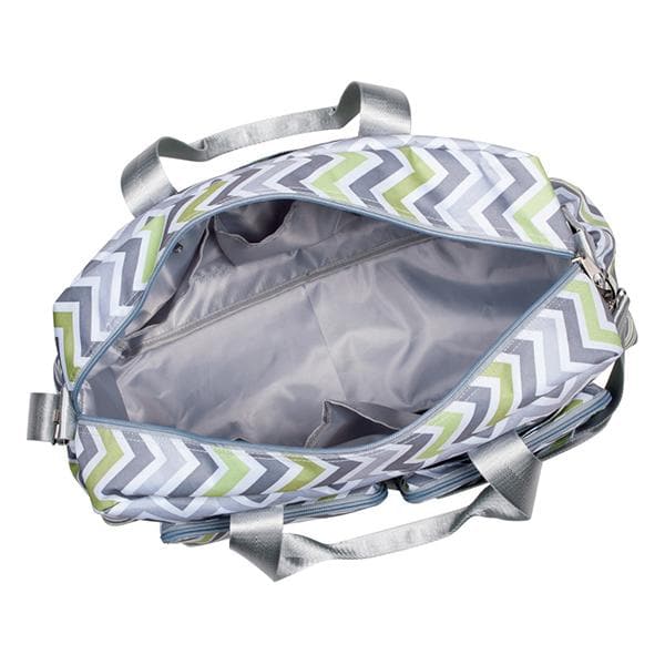Green, Gray, and White Chevron Deluxe Diaper Bag
