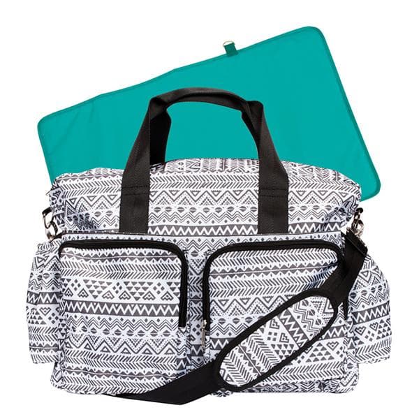 Black and White Aztec Deluxe Diaper Bag