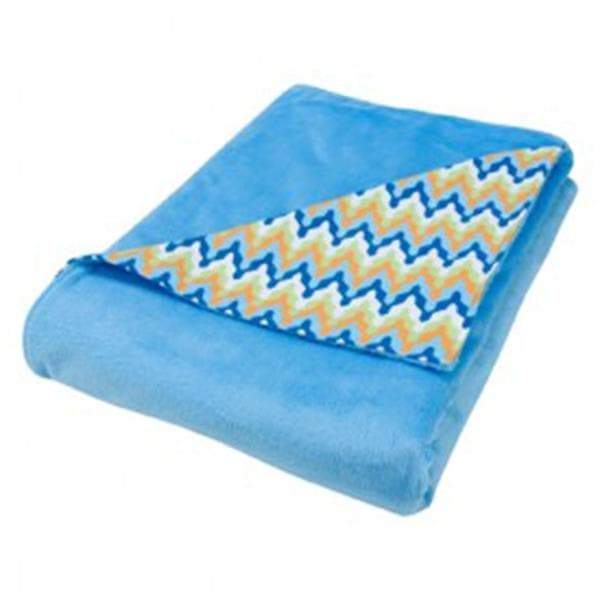 Chevron Receiving Blanket - Blue (Personalization Available)