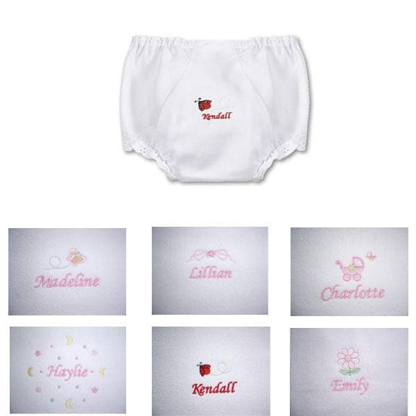Personalized Lace Trimmed Diaper Cover Panty