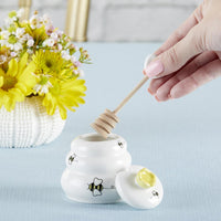 Thumbnail for Sweet As Can Bee Ceramic Honey Pot with Wooden Dipper - Small