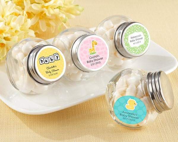 Personalized Baby Shower Mini Glass Favor Jar (Set of 12)