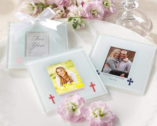 Personalized Religious Frosted Glass Photo Coaster (Set of 12)