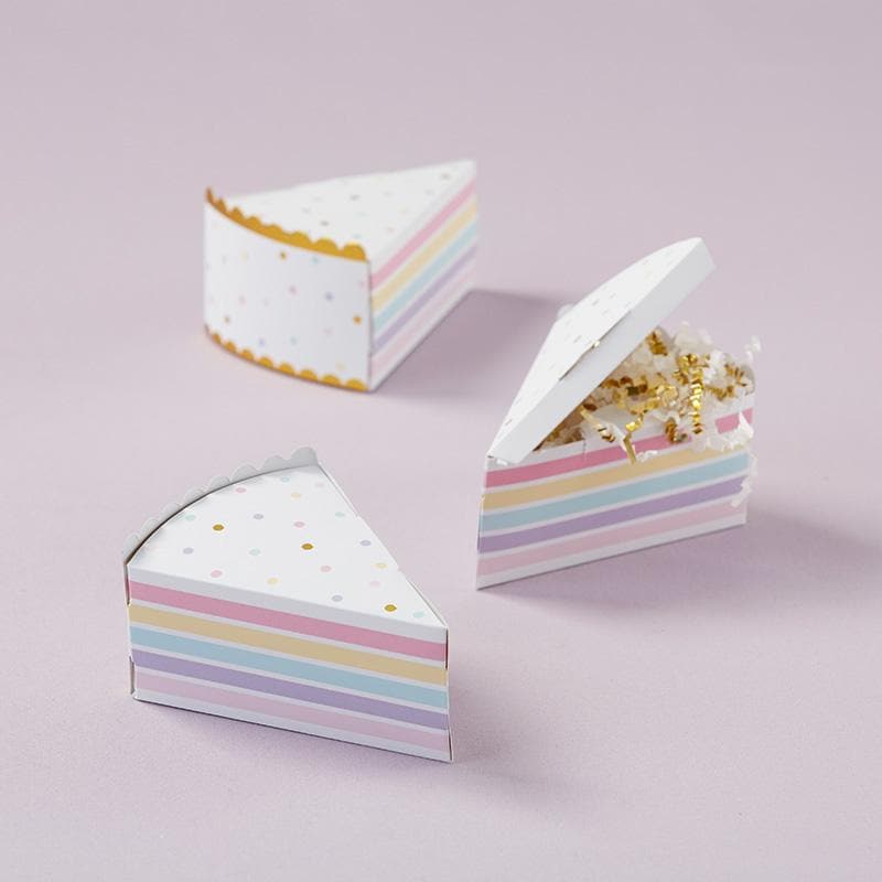 Cake Slice Favor Box (Set of 12)
