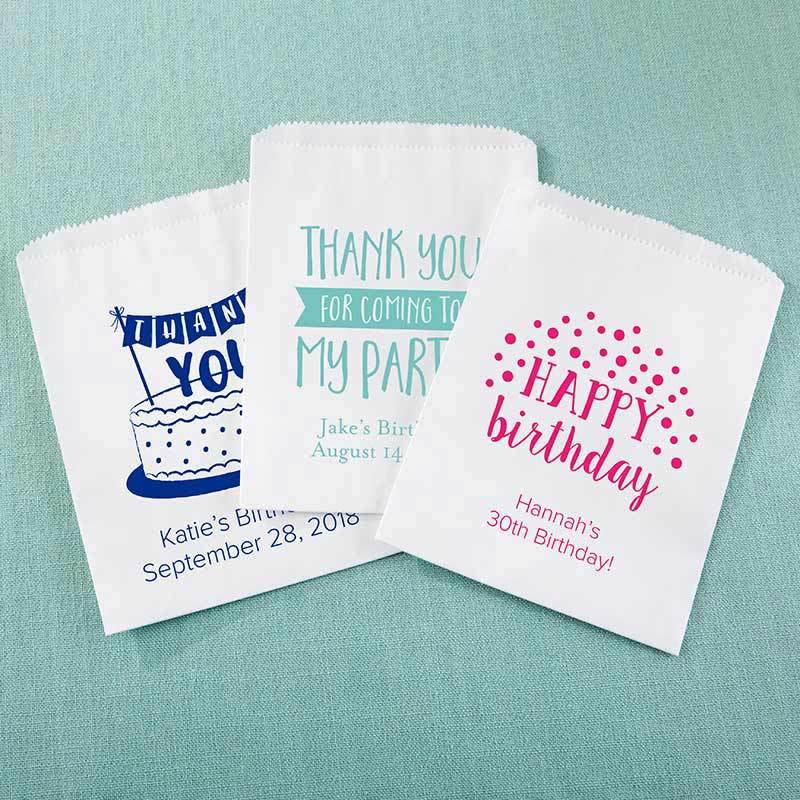 Personalized Adult Birthday White Goodie Bag (Set of 12)