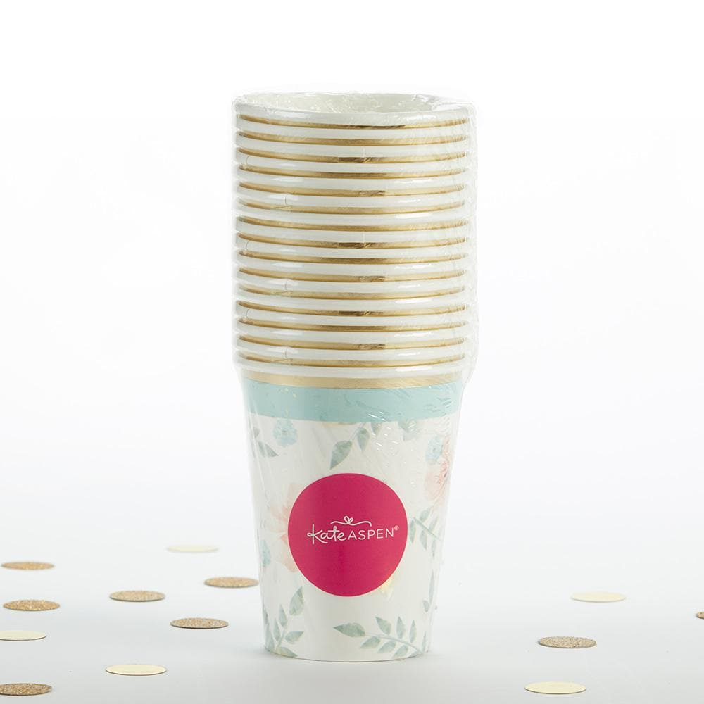 Geometric Floral 8 oz. Paper Cups (Set of 16)