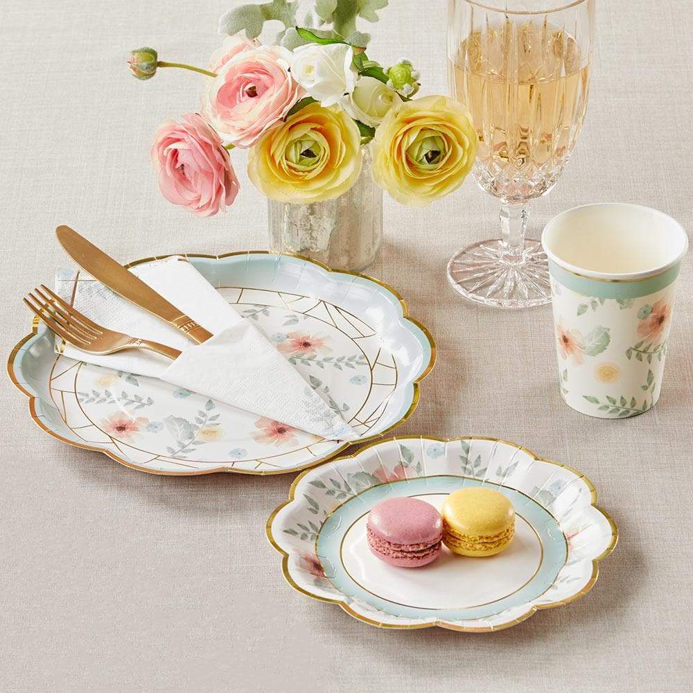 Geometric Floral 8 oz. Paper Cups (Set of 16)