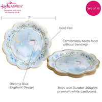 Thumbnail for Blue Elephant Baby Shower 62 Piece Party Tableware Set (16 Guests)