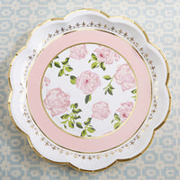 Thumbnail for Tea Time Whimsy 9 in. Premium Paper Plates - Pink (Set of 16)