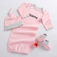 Thumbnail for Welcome Home Baby! 3-Piece Layette Set in Keepsake Gift Box (Pink) (Personalization Available)