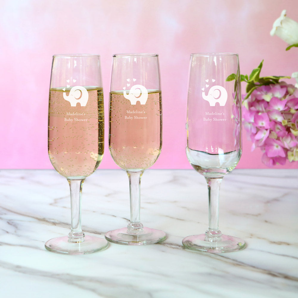 Personalized Baby Shower 6 oz. Champagne Flute