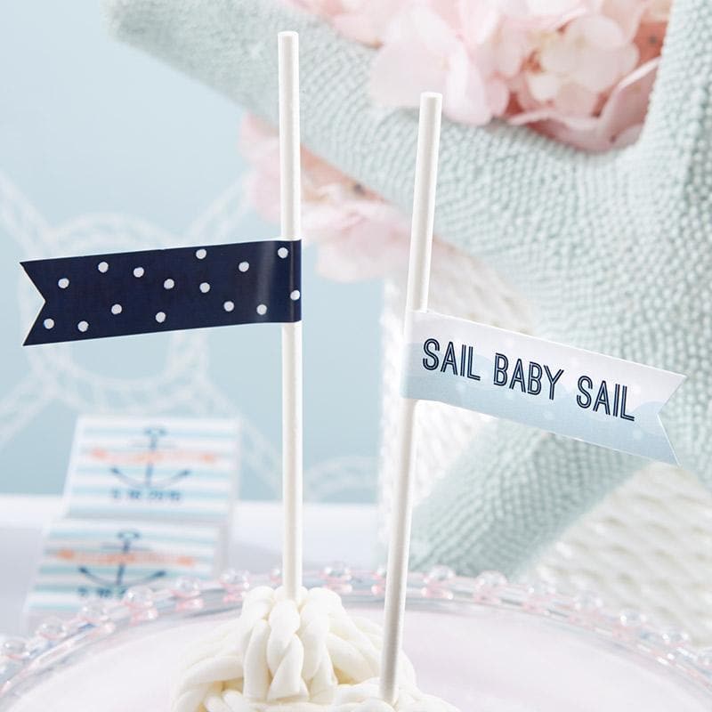 Personalized Nautical Baby Shower Party Flags