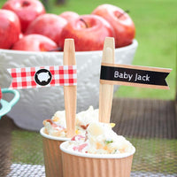 Thumbnail for Personalized Baby-Q Party Straw Flags