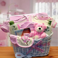 Thumbnail for Deluxe Organic Baby Gift Basket - Pink