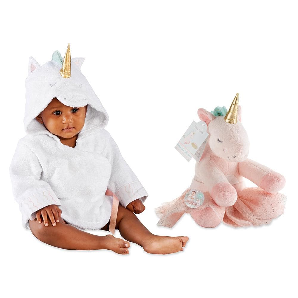 Unicorn Gift Set with Unicorn Hooded Spa Robe & Plush