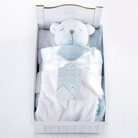 Thumbnail for Beary Sleepy Plush Plus Blanket for Baby - Blue (Personalization Available)