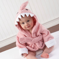 Thumbnail for Let the Fin Begin Pink Shark Robe (0-9m) (Personalization Available)