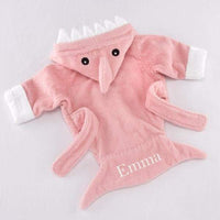 Thumbnail for Let the Fin Begin Pink Shark Robe (0-9m) (Personalization Available)