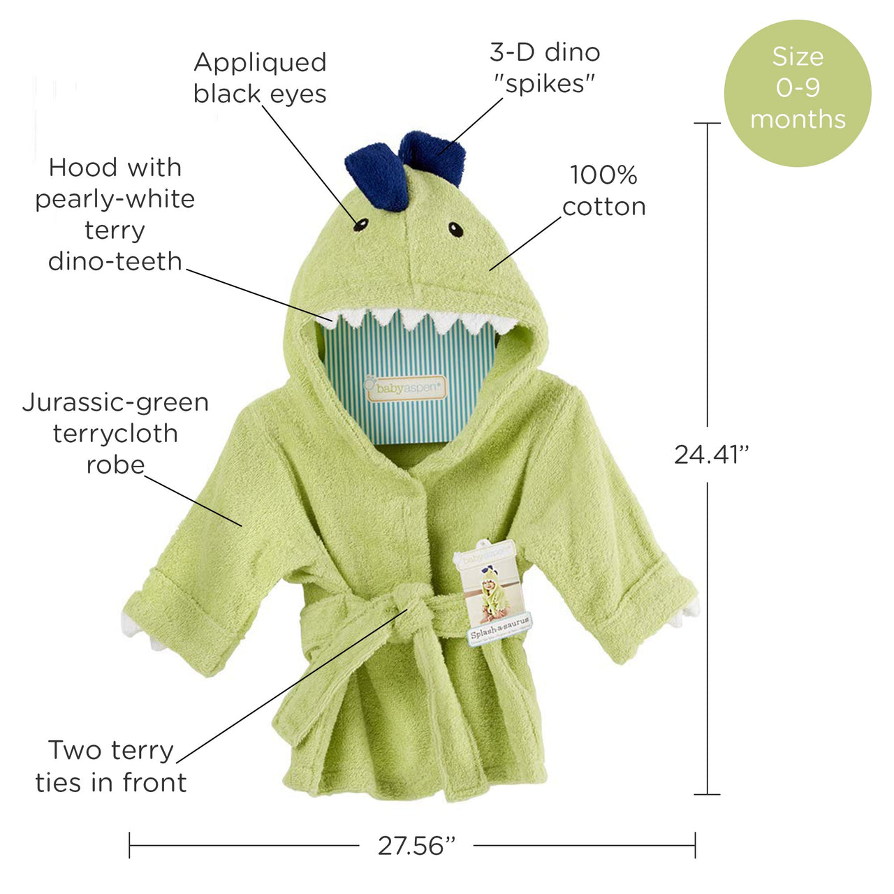Splash-a-saurus Dinosaur Hooded Spa Robe (Personalization Available)