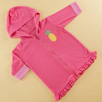 Thumbnail for Tropical Pineapple Hooded Beach Zip Up (Personalization Available)