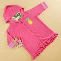 Thumbnail for Tropical Pineapple Hooded Beach Zip Up (Personalization Available)