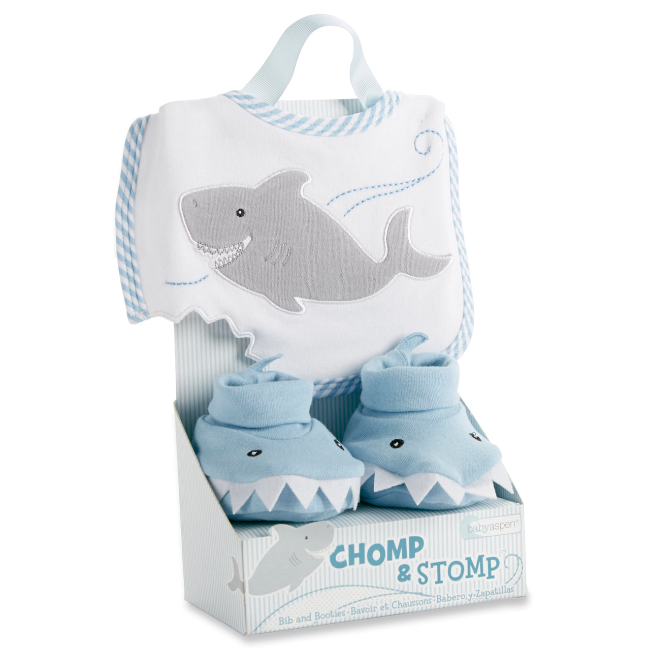 Chomp & Stomp Shark Bib and Booties Gift Set