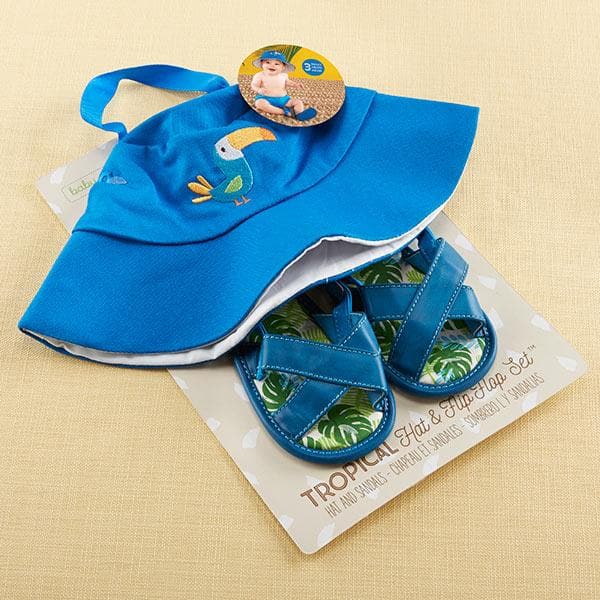 Tropical Beach Hat & Flip Flop Gift Set