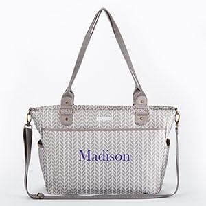 Baby Aspen 360 Signature Diaper Bag - Gray Chevron