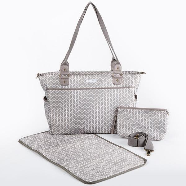 Baby Aspen 360 Signature Diaper Bag - Gray Chevron