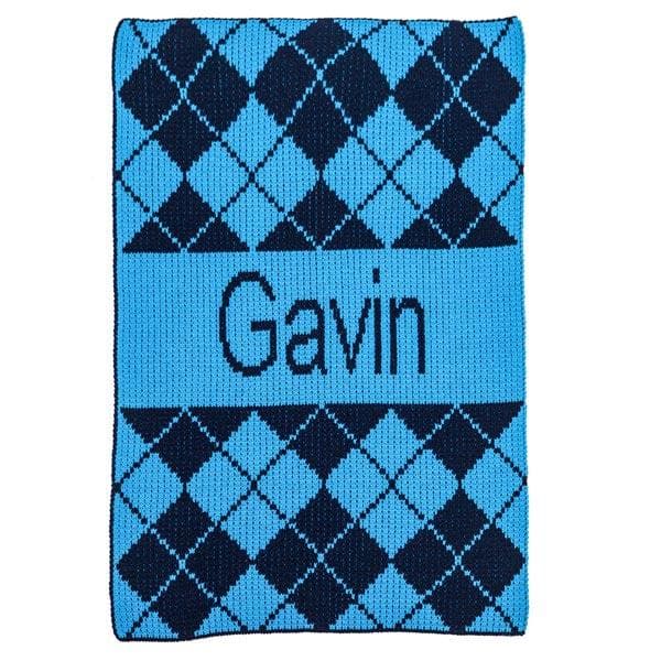Personalized Argyle Stroller Blanket (Many Colors Available)