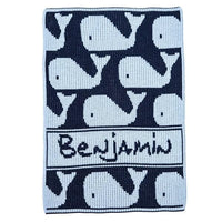 Thumbnail for Personalized Many Whales Stroller Blanket (Many Colors Available)