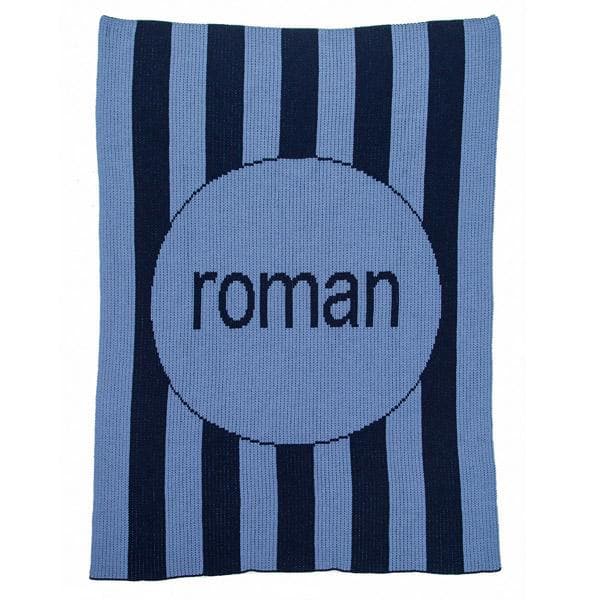 Personalized Vertical Modern Stripe Stroller Blanket (Many Colors Available)