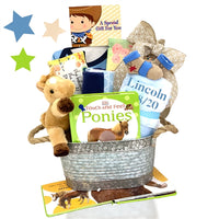 Thumbnail for Personalized Cowboy Baby Gift Basket