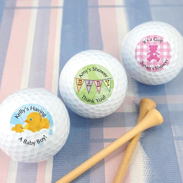 Personalized Baby Shower Golf Ball Favors (Many Designs Available)