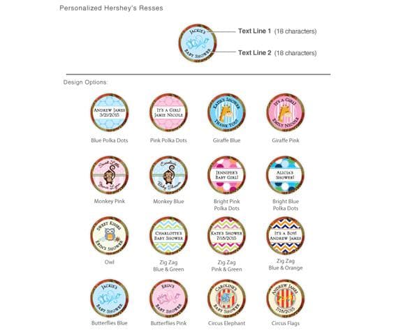 Personalized Exclusive Baby Hershey's Reese's (Many Designs Available)