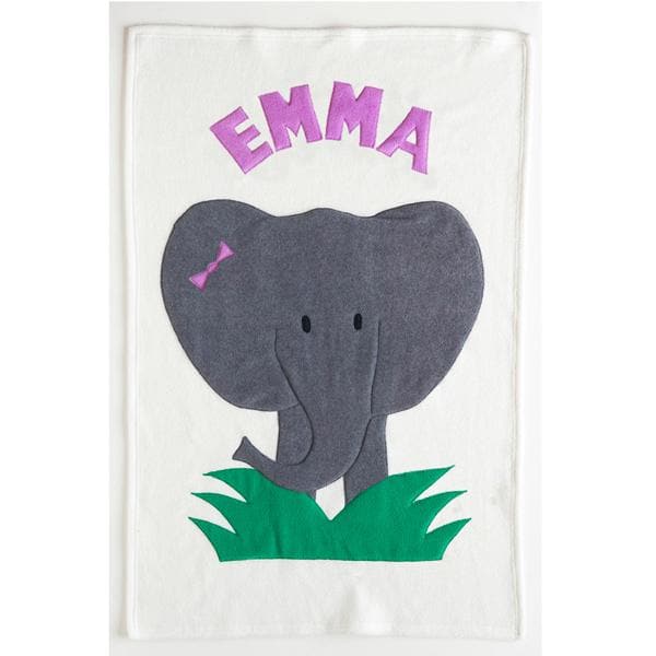 Personalized Elephant Baby Blanket (Girl)