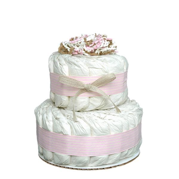 Mini 2 Tier Organic Diaper Cake (Available in Pink or Blue)