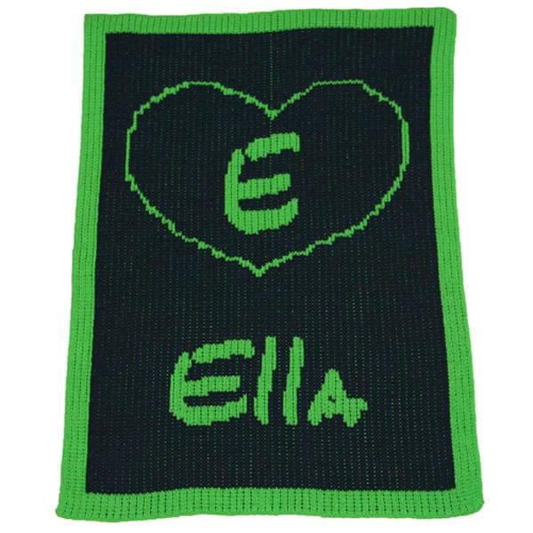 Personalized Acrylic Stroller Blanket with Heart (Many Colors Available)