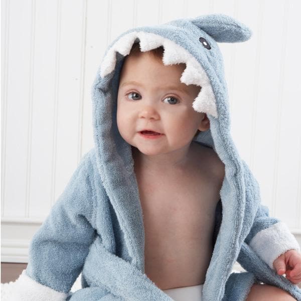 Let the Fin Begin Gift Set with Shark Robe & Layette Blue