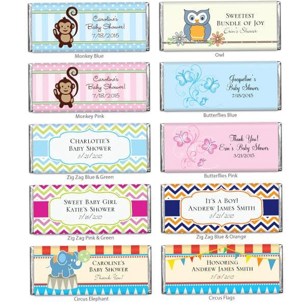 Personalized Exclusive Baby Hershey Wrappers (Many Designs Available)