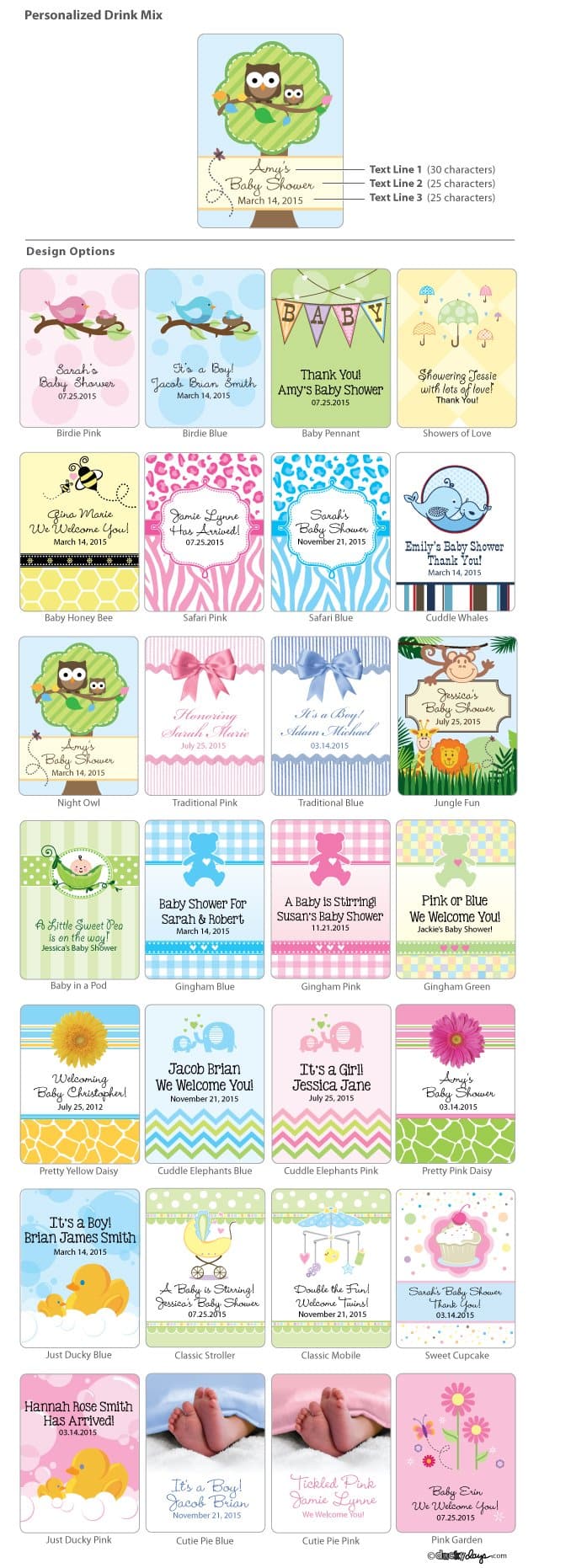 Personalized Baby Margarita Favors (Many Designs Available)