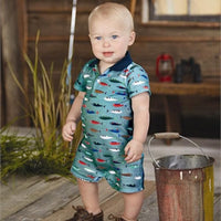 Thumbnail for Fish Polo One Piece Romper (0-6 Months)