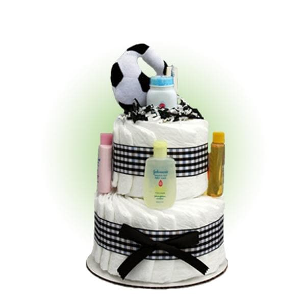 Mini Soccer 2-Tier Diaper Cake