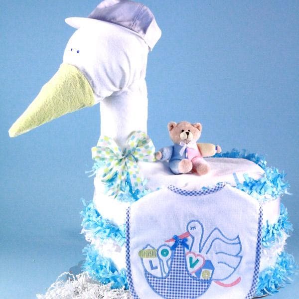 Stork Delivers Baby Diaper Cake (Blue)