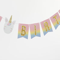 Thumbnail for Gold Glitter Unicorn Happy Birthday Décor Kit