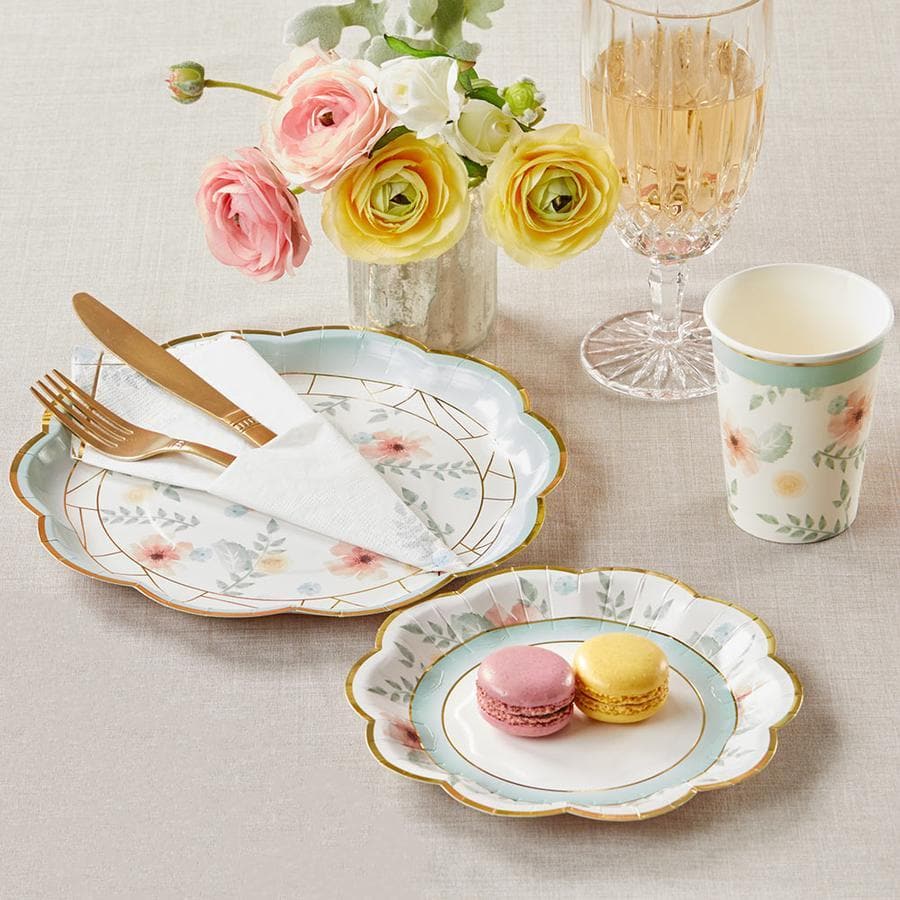 Geometric Floral Party Tableware Set