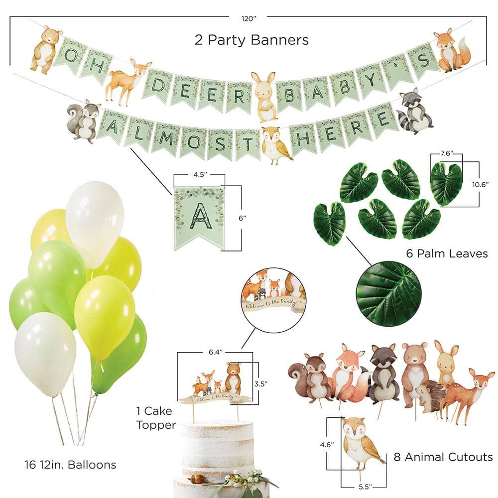 Woodland Baby 33 Piece Party Décor Kit