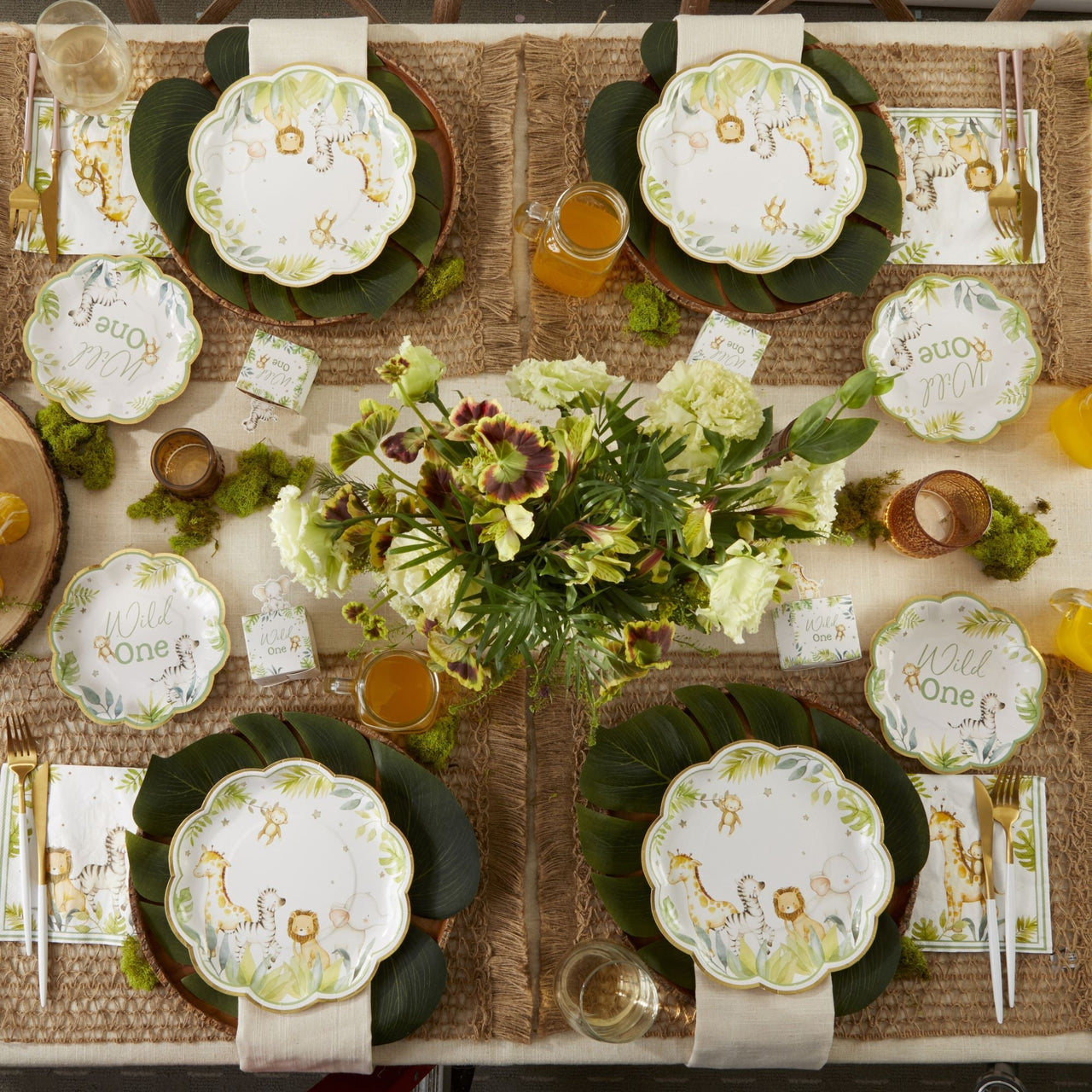 Safari Baby Shower 78 Piece Party Tableware Set (16 Guests)